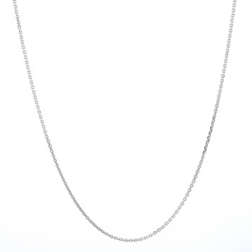 White Gold Diamond Cut Cable Chain Necklace - 14k Adjustable Italy