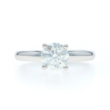 White Gold Diamond Solitaire Engagement Ring - 18k Round Brilliant 1.20ctw GIA
