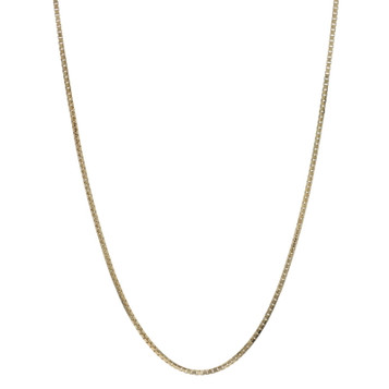 Yellow Gold Box Chain Necklace 17" - 14k