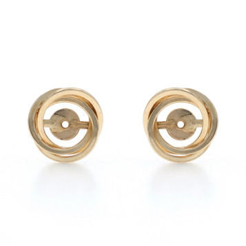 Yellow Gold Circle Twist Earring Enhancers - 14k Stud Jackets