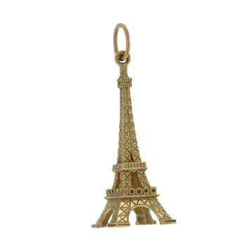 Yellow Gold Eiffel Tower Charm - 18k Paris, France Landmark