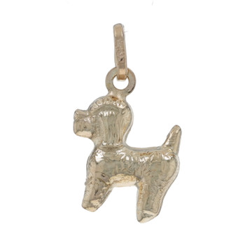 Yellow Gold Standing Poodle Dog Charm - 14k Pet Canine