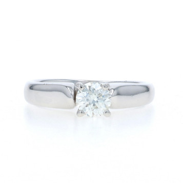 White Gold Diamond Solitaire Engagement Ring - 14k Round Brilliant .55ct
