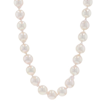 Yellow Gold Baroque Pearl Knotted Strand Necklace 18" - 14k Beads
