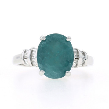 White Gold Grandidierite Diamond Ring - 10k Oval 3.42ctw