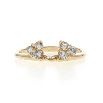 Yellow Gold Diamond Enhancer Wedding Band 14k Round Brilliant .30ctw Guard Ring