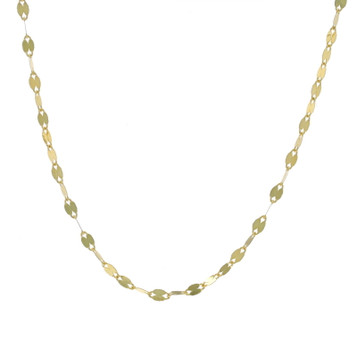 Yellow Gold Mirror Chain Necklace 15 1/2" - 14k