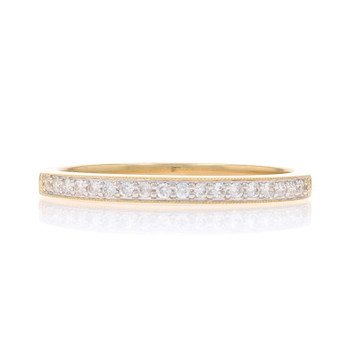 Yellow Gold Diamond Wedding Band - 14k Round Brilliant .12ctw Ring