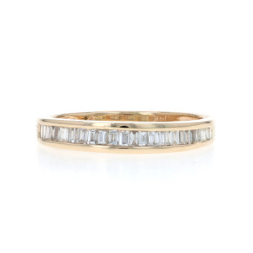 Yellow Gold Diamond Wedding Band - 14k Baguette .25ctw Ring