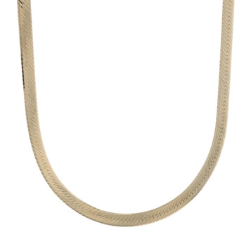 Yellow Gold Herringbone Chain Necklace 18 1/4" - 14k