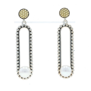 Lagos Luna Drop Pearl Dangle Earrings - 925 Sterling 18k &14k Gold Pierced