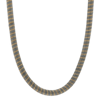 Yellow Gold Wire Wrap Stripe Necklace 18" - 18k