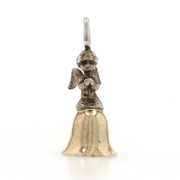 Sterling Silver Praying Angel Bell Charm - 925 10k Faith Clapper Moves