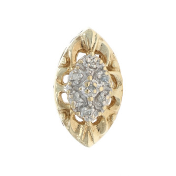 Yellow Gold Diamond Vintage Slide Bracelet Charm - 10k Single Cut