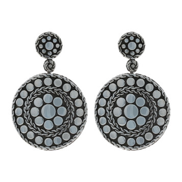 John Hardy Round Dot Drop Large Earrings - Sterling 925 Dangles Pierced
