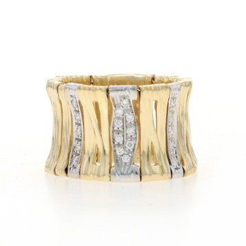 Roberto Coin Elefantino Diamond Band - Yellow Gold 18k Rd .19ctw Cluster Ring