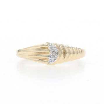 Yellow Gold Diamond Knot Band - 10k Single Cut Ring