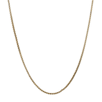 Yellow Gold Box Chain Necklace 24" - 18k