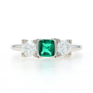 Platinum Emerald Diamond Ring - 900 Emerald Cut 1.23ctw GIA