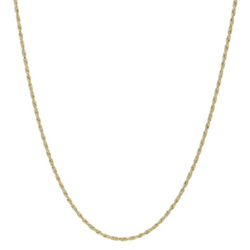 Yellow Gold Rope Chain Necklace 22" - 14k Adjustable