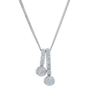Ever Us Diamond Pendant Necklace 19" - White Gold 14k Round Brilliant .25ctw