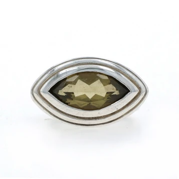 Slane & Slane Lime Quartz Cocktail Solitaire Ring Sterling 925 Marquise 3.60ct