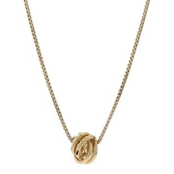 Yellow Gold Intertwined Circles Pendant Necklace 24" - 14k