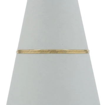 Yellow Gold Herringbone Chain Bracelet 7" - 14k