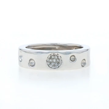 Roberto Coin Pois Moi Luna Diamond Band - White Gold 18k Round Sz 8 Ring