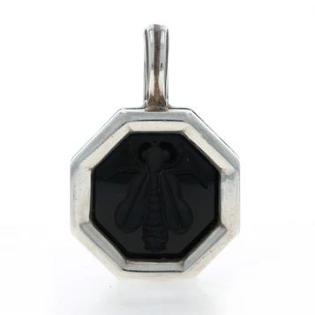 Slane & Slane Bee Enhancer Pendant Onyx Pendant - Sterling Silver 925 Intaglio