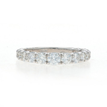 White Gold Diamond Wedding Band - 14k Round Brilliant .88ctw