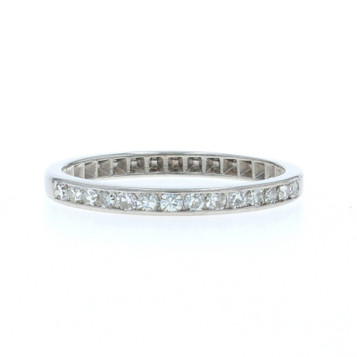 Platinum Diamond Art Deco Wedding Band - 950 .21ctw Vintage