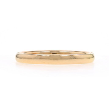 Yellow Gold Bangle Bracelet 7" - 14k Resin Filled Core