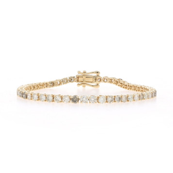 Yellow Gold Diamond Tennis Bracelet 6 1/2" - 14k Round Brilliant 4.80ctw