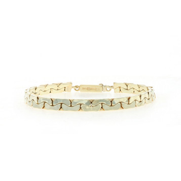 Yellow Gold C-Link Chain Bracelet 7" - 14k