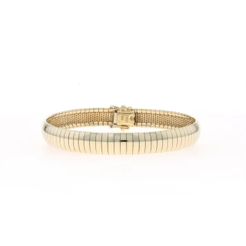 Yellow Gold Omega Chain Bracelet 7" - 14k