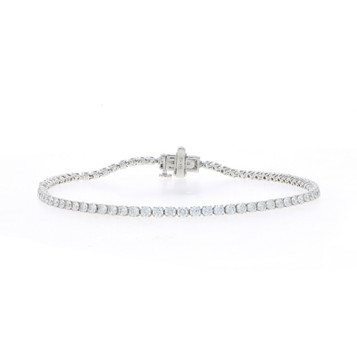 White Gold Diamond Tennis Bracelet 7 1/4" - 14k Round Brilliant 2.96ctw