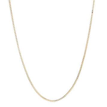 Yellow Gold Box Chain Necklace 18" - 14k
