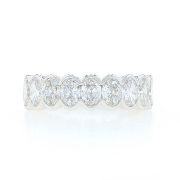 Yellow Gold Diamond Nine-Stone Band - 18k Oval 1.66ctw Ring