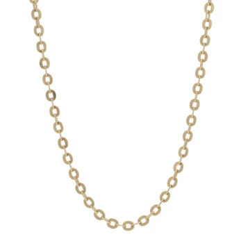 Yellow Gold Flat Cable Chain Necklace 16 1/2" - 18k