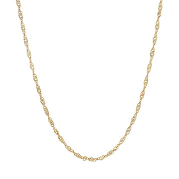 Yellow Gold Singapore Chain Necklace 18" - 10k