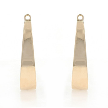 Yellow Gold Tapered J-Hook Earring Enhancers - 14k Stud Jackets
