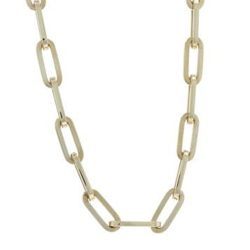 Yellow Gold Paperclip Chain Necklace 7 3/4" - 14k