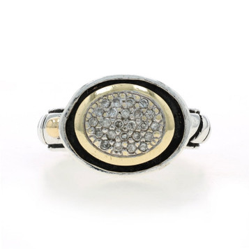 John Atencio Diamond Cluster Cocktail Ring - Sterling 925 Yellow Gold 18k