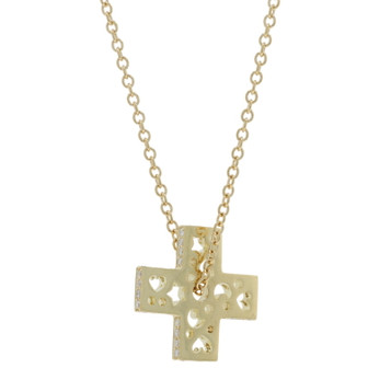 Pasquale Bruni Diamond Cross Necklace 16 1/4" - Yellow Gold 18k Faith