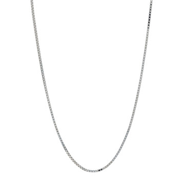White Gold Box Chain Necklace 18" - 14k