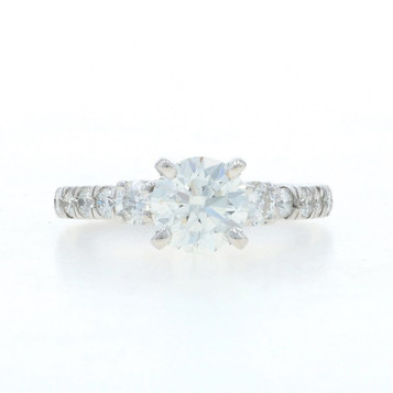 White Gold Diamond Engagement Ring - 14k Round Brilliant 1.57ctw GIA