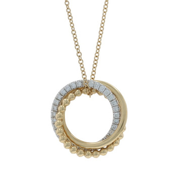 Gabriel & Co. Bujukan Diamond Necklace Yellow Gold 14k Rd.25ctw Halo Circle Trio