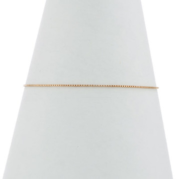 Yellow Gold Box Chain Bracelet 7" - 14k