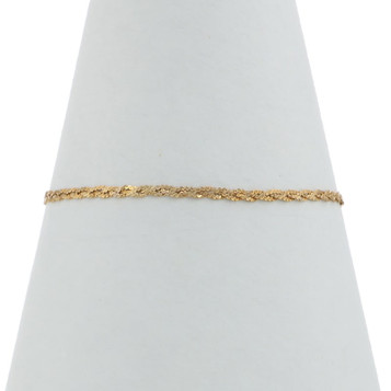 Yellow Gold Braided Serpentine Chain Bracelet 7" - 14k